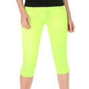 Sz 7 Tripp NYC Low Rise Rockstar Lime Green Capris